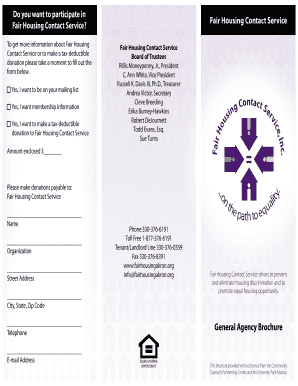 Fair Housing Contact Service Donation Form