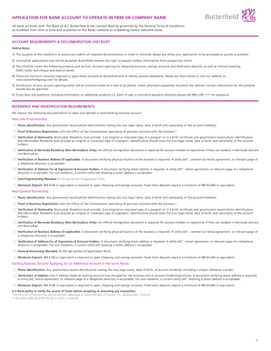 Bank Account Application for Business