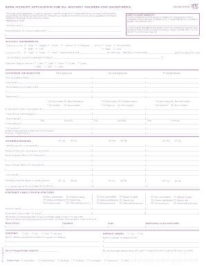 Bank Account Application Form