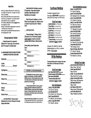 Wisconsin Marriage License Application