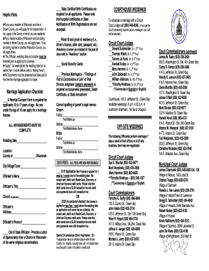 Wisconsin Marriage License Application