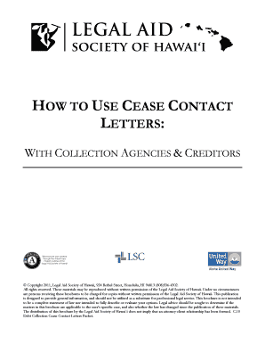 Cease Contact Letter to Creditors and Collection Agencies