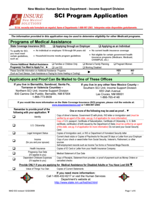 New Mexico State Coverage Insurance Application