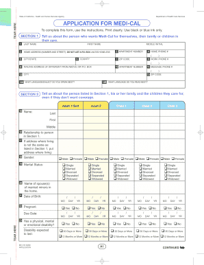 Medi cal application form pdf - dhcsbic form