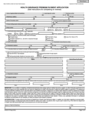 California Health Insurance Premium Payment Application