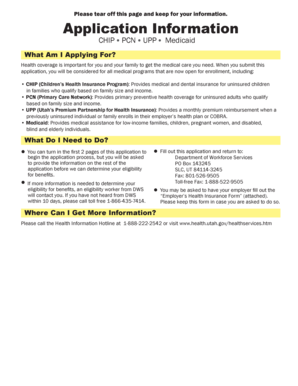Utah CHIP PCN UPP Medicaid Application Form