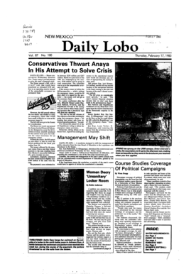 Volume 87 No 100 2-17-1983.pdf - University of New Mexico - repository unm