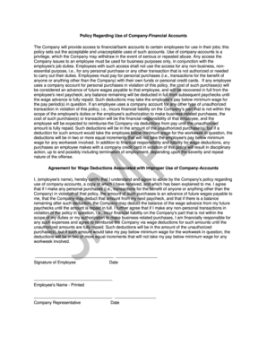 Company Financial Accounts Use Policy