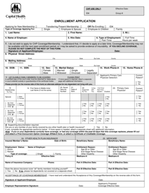 CHP Enrollment Application Form