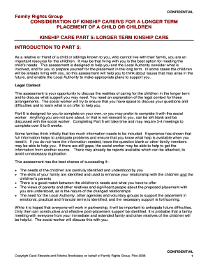 Longer Term Kinship Care Assessment
