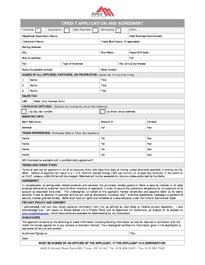 Credit Application and Agreement