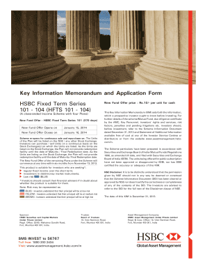 HSBC Fixed Term Series Application Form