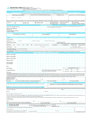 SIP Registration Cum Mandate Form