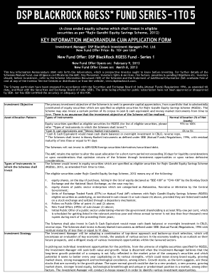 DSP BlackRock RGESS Fund Application Form