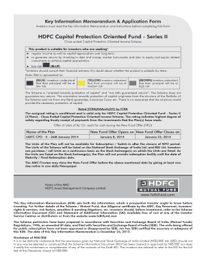 HDFC Capital Protection Fund Application Form
