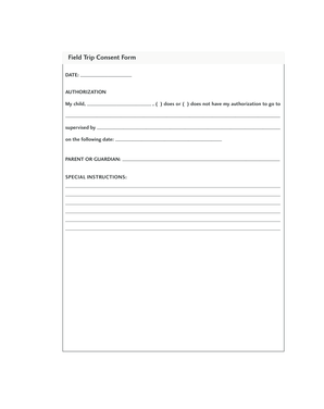Field Trip Consent Form