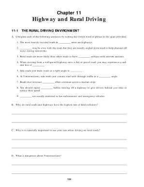 Highway and Rural Driving Study Guide