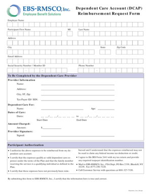 Dependent Care Reimbursement Request Form