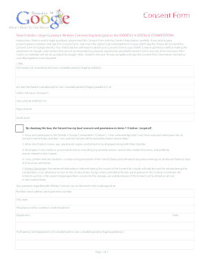 Doodle 4 Google Competition Consent Form