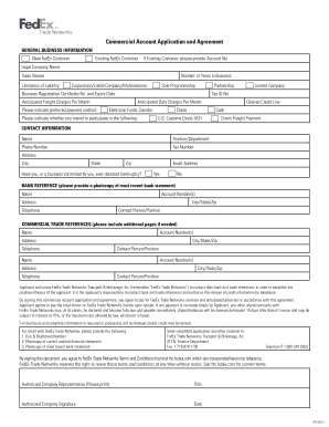 Commercial Account Application and Agreement