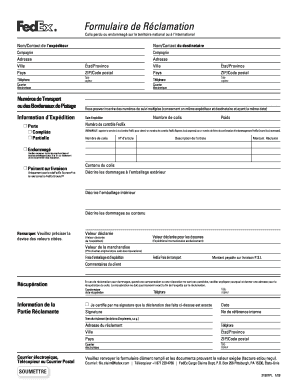 Formulaire de Réclamation FedEx Freight