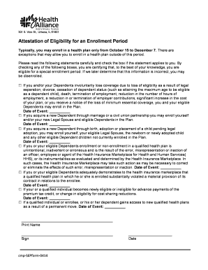 Special Election Period Form