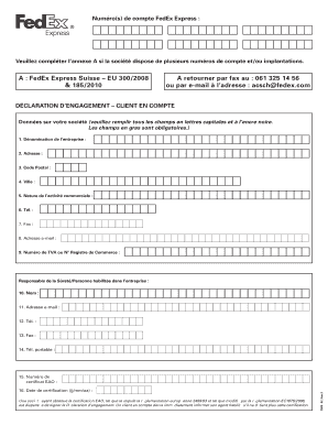 Déclaration d’engagement — client en compte