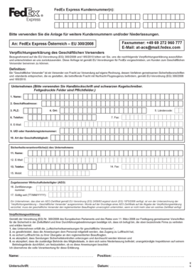 Verpflichtungserklärung des Geschäftlichen Versenders