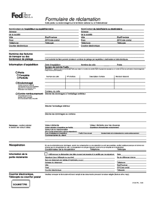 Formulaire de réclamation FedEx