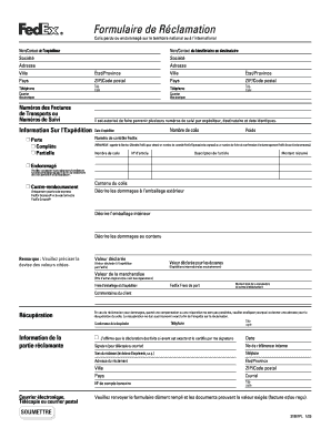Formulaire de Réclamation FedEx