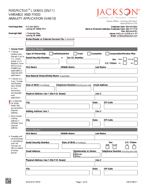 Variable and Fixed Annuity Application