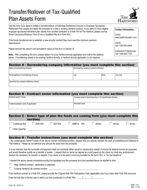 Transfer/Rollover of Tax-Qualified Plan Assets Form