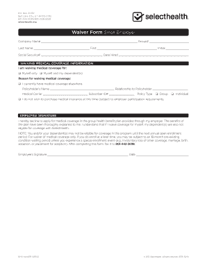 SelectHealth Waiver Form