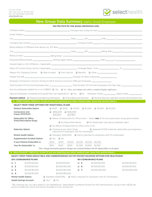 Idaho Small Employer Health Insurance Application
