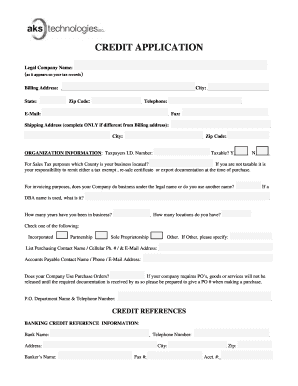 Credit Application Form