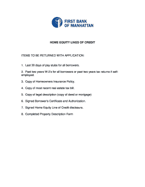 Home Equity Line of Credit Application