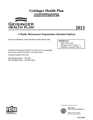 A Health Maintenance Organization (Standard Option) - Geisinger ...