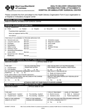 Health Delivery Organization Information Form