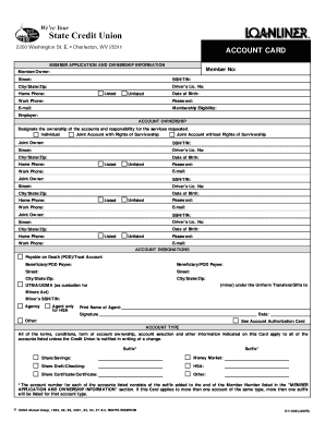 Credit Union Account Application Form
