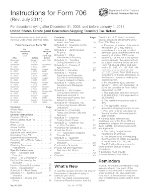 Instructions for Form 706