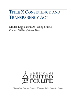 Title xconsistency and transparency act - Americans United for Life