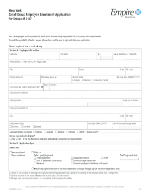 New York Small Group Employee Enrollment Application