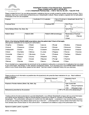 GlobalHealth Transition of Care Request Form