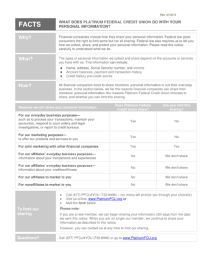Platinum Federal Credit Union Privacy Notice