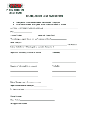 Joint Owners Form
