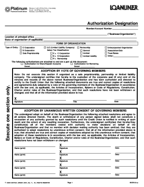 Authorization Designation Form