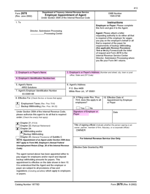 IRS Form 2678 Employer Appointment of Agent