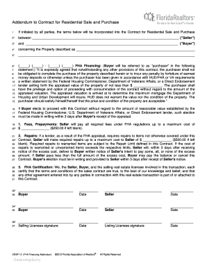 FHA Financing Addendum to Residential Sale Contract