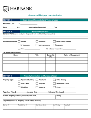 Commercial Mortgage Loan Application