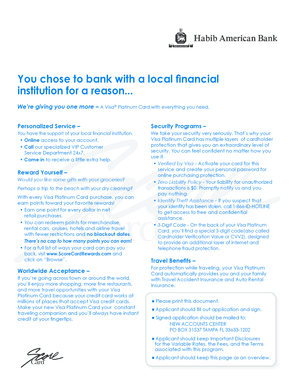 Visa Platinum Card Application